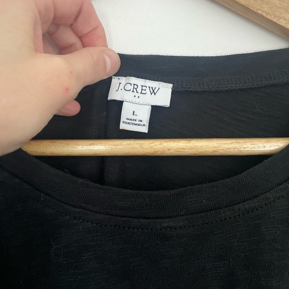 J.Crew Factory - Versatile Knit Tie-Waist Cotton Mini Dress Size L Black - Picture 6 of 10